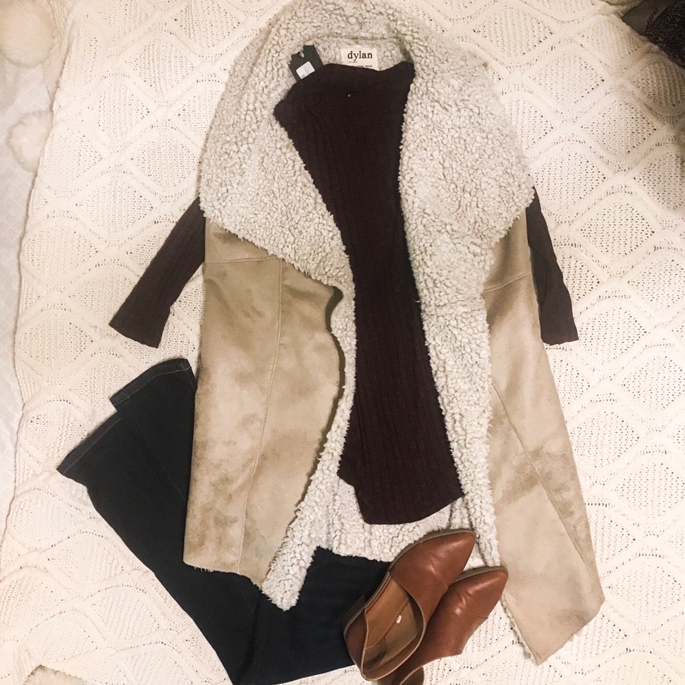 Dylan by True Grit Vintage Long Sherpa Vest